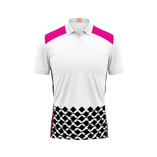 Next Print Customized Polo Neck White Jersey NPTS87