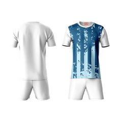 Next Print Round neck jersey white with shorts NPTS187
