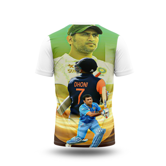 MS Dhoni Photo Printed T-Shirt.