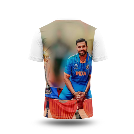 Rohit Sharma Photo Printed T-Shirt.