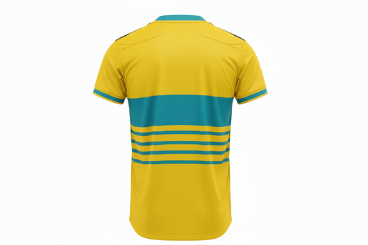 NextPrint Yellow Teal Football Jersey – Premium Sublimation Sports Wear