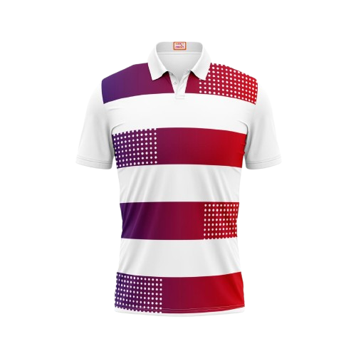 Next Print Customized Polo Neck White Jersey NPTS97
