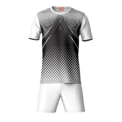 Next Print Round neck jersey white with shorts NPTS196