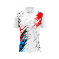 Next Print Customized Polo Neck White Jersey NPTS102