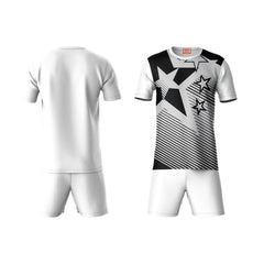 Next Print Round neck jersey white with shorts NPTS200