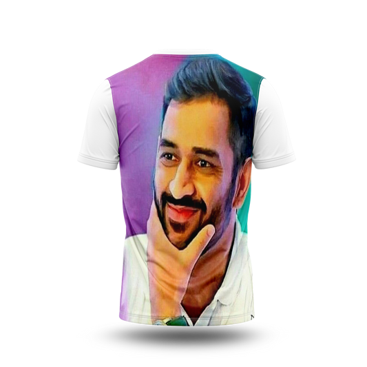 MS Dhoni Photo Printed T-Shirt.