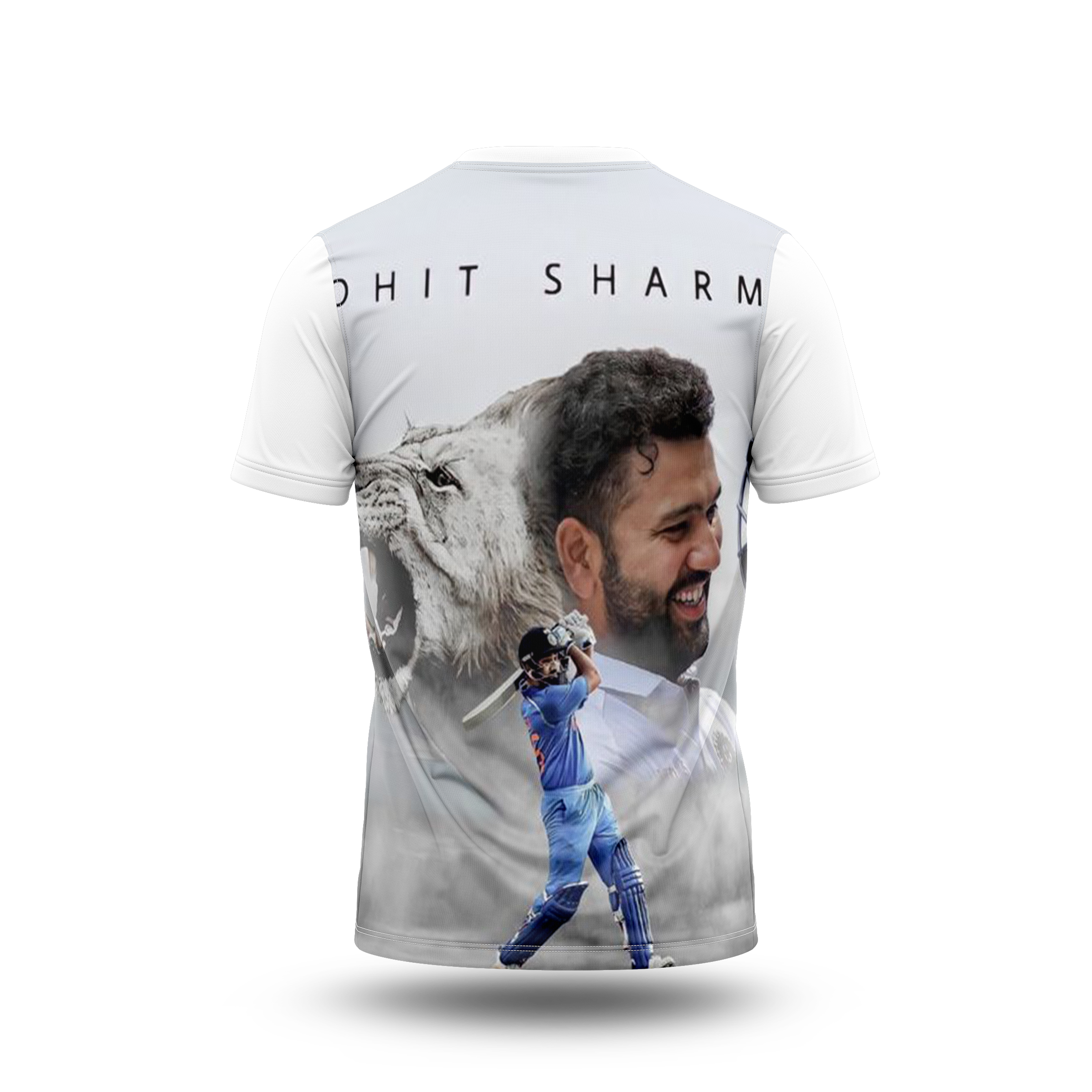 Rohit Sharma Photo Printed T Shirt. Next Print