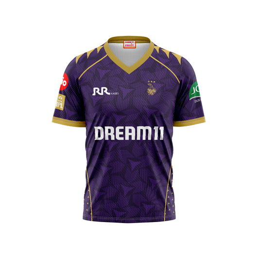 Next Print Customised Ipl Kolkata Knight Riders Printed V Neck Jersey.