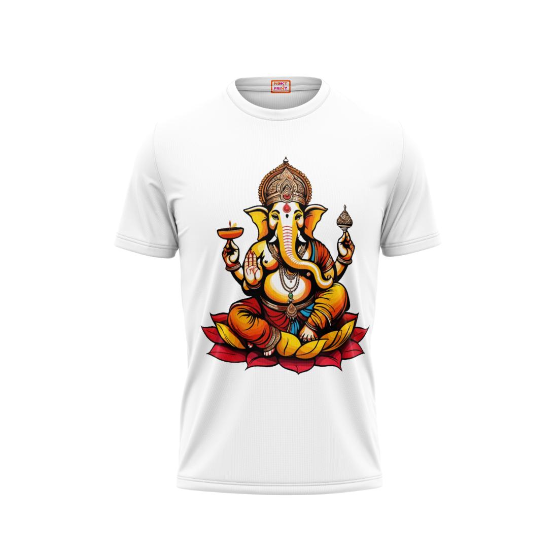 Next Print Ganesha Printed Tshirt White Colour Design 9