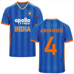 Next Print India Blue Jersey With Name Print Abhishek T-Shirt.