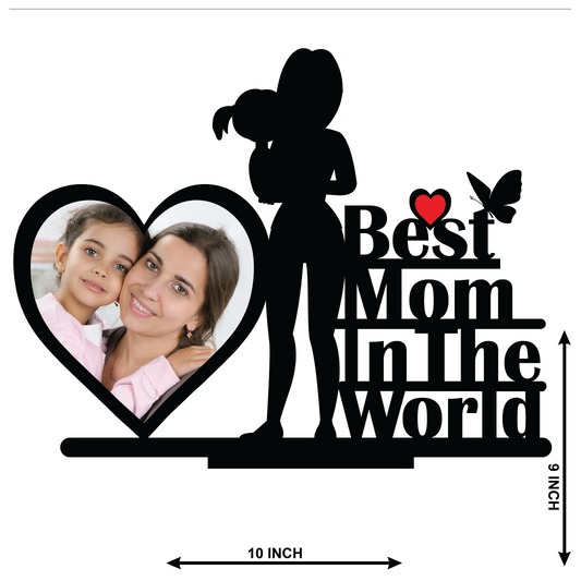 Custom Photo Printed Best Mom In World Stand Frame