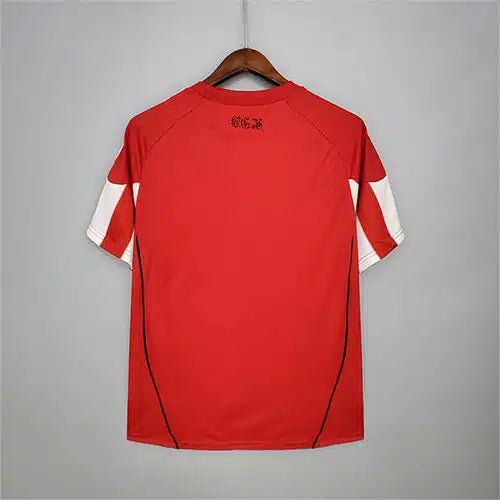 NextPrint Customised Red White Striped Football Jersey with Name and Number – Retro Sports T-Shirt India