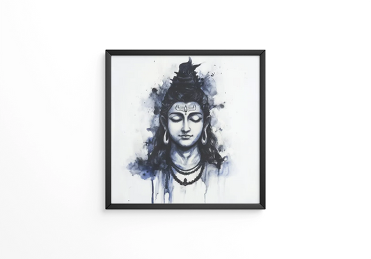 Lord Shiva Minimalist Watercolor Effect Painting frame