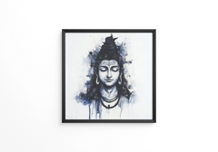 Lord Shiva Minimalist Watercolor Effect Painting frame
