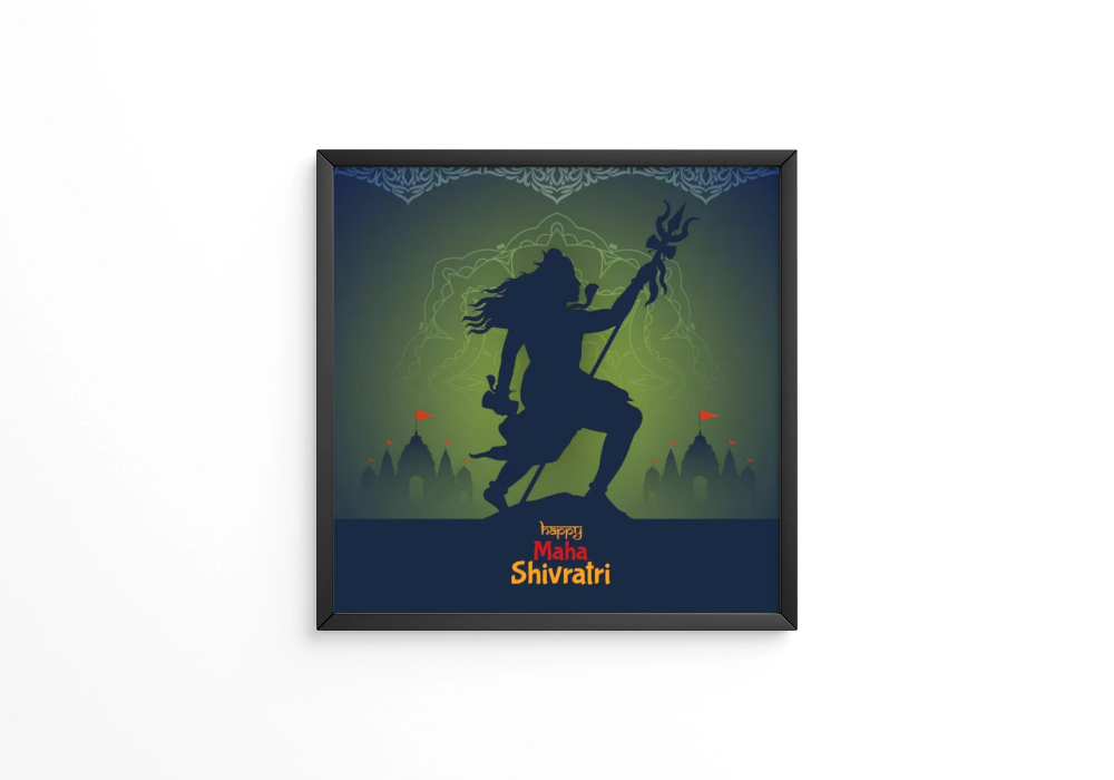 Happy Maha Shivratri religious Indian festival frame
