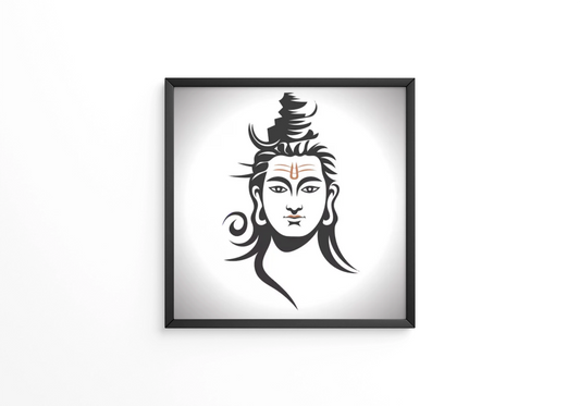 Lord Shiva the supreme deity of Indian mythology holding a trident and a spear symbolizing power frame