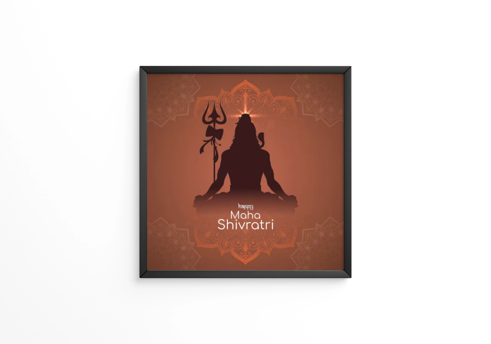 Happy Maha Shivratri religious Indian festival frame