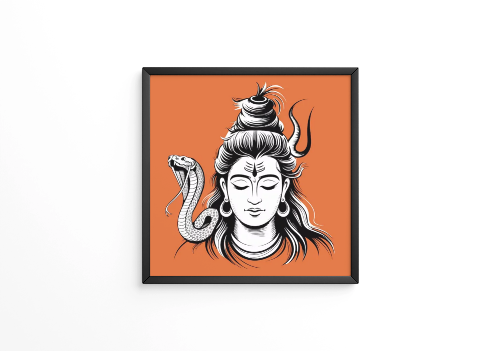 Indian Festival Illustration of Lord Shiva for Happy Maha Shivrati frame