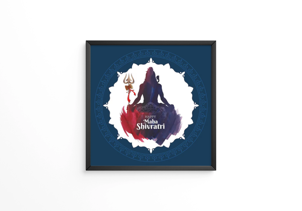 Happy Maha Shivratri Hindu Indian cultural festival frame