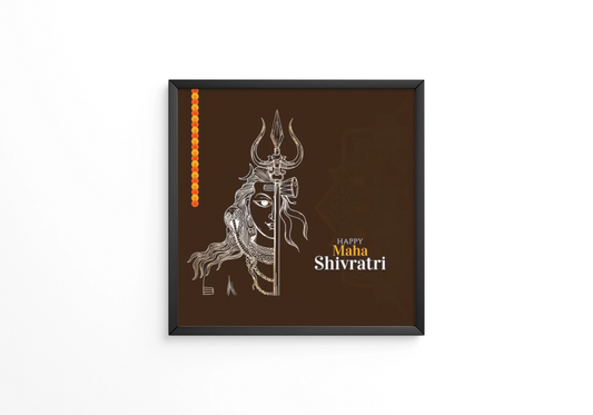Happy maha shivratri of lord shiva frame