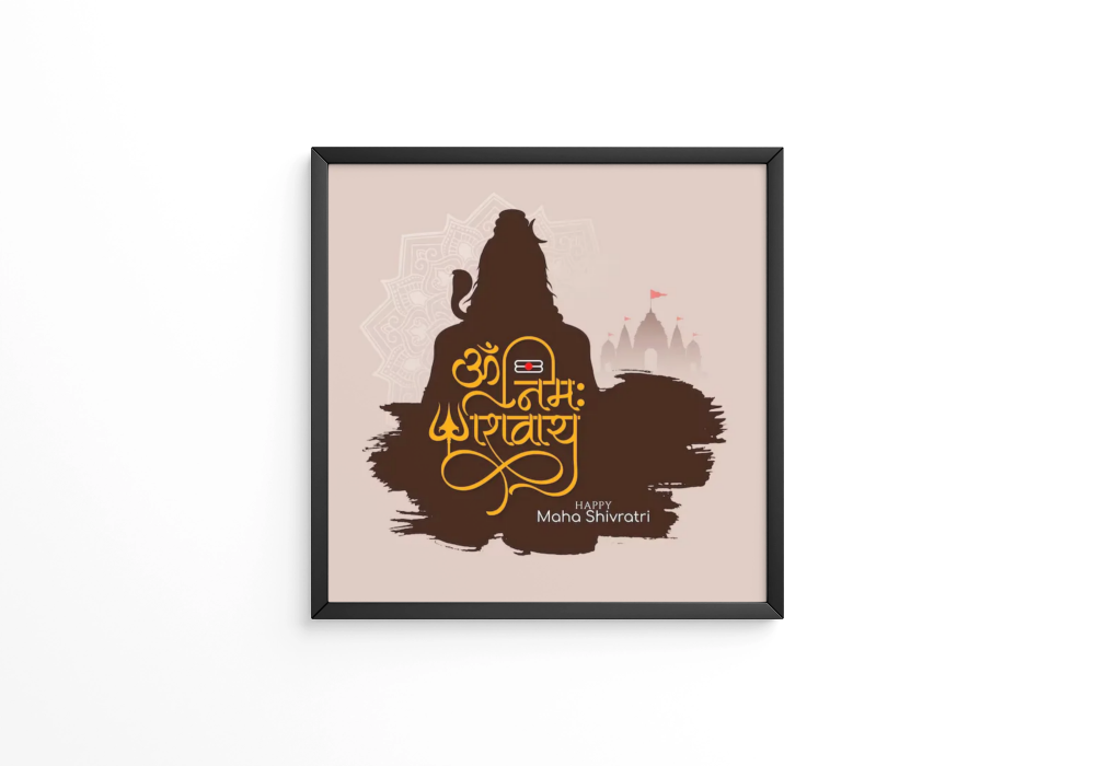 Traditional Happy Maha Shivratri Indian festival frame