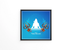 Happy Maha Shivratri religious festival frame