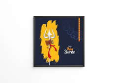 Happy Maha Shivratri Indian religious hindu festival frame