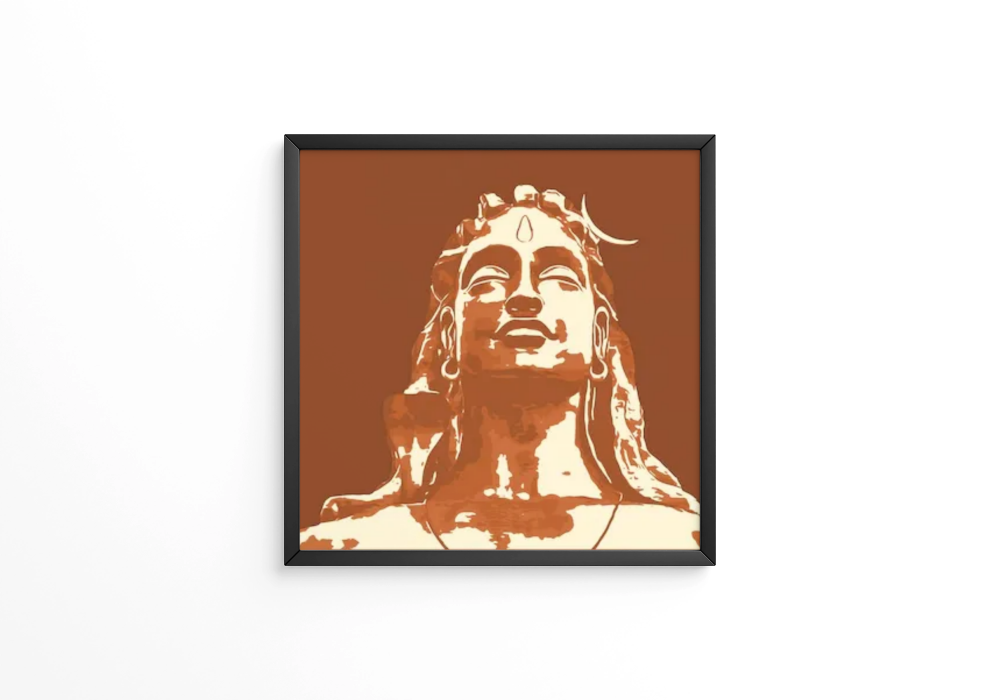Happy maha shivratri festival lord adiyogi frame