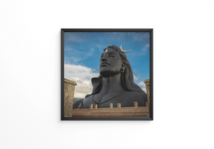 Adiyogi shiva statue from unique different perspectives frame