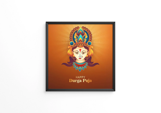 Hindu festival happy durga puja traditional frame