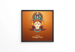 Hindu festival happy durga puja traditional frame