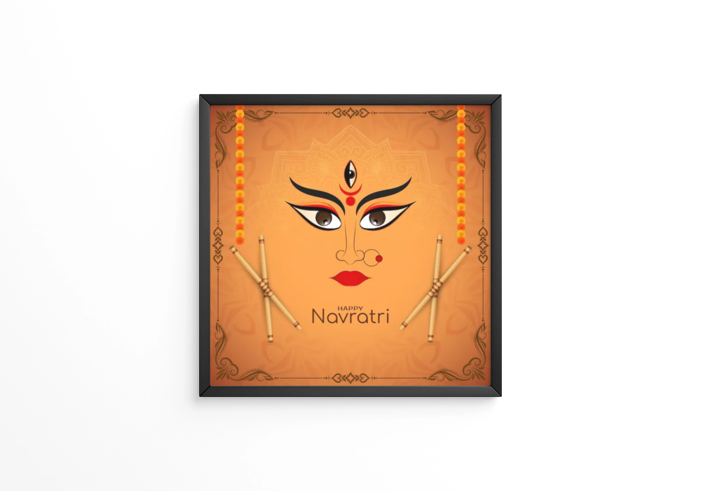 Happy Durga puja and Navratri religious festival  frame