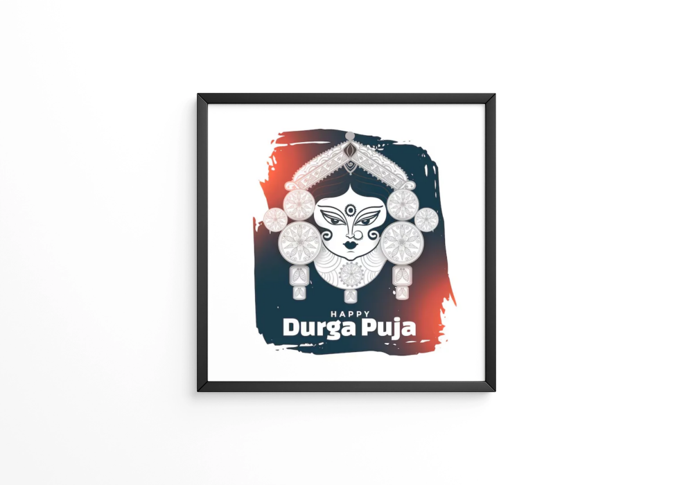 Happy durga pooja indian festival  frame