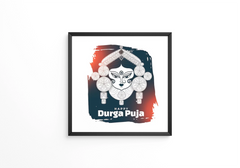 Happy durga pooja indian festival  frame