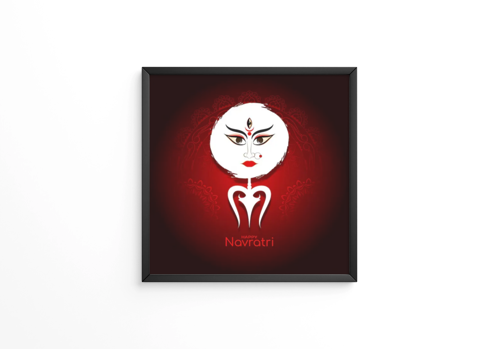 Elegant traditional Happy navratri festival frame