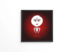Elegant traditional Happy navratri festival frame