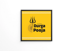 Happy durga pooja traditional frame