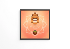 Beautiful Durga Puja and Happy navratri Indian festival frame
