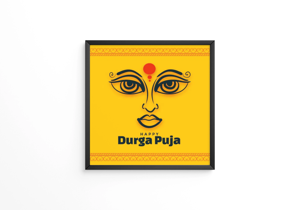Happy durga pooja indian festival  frame