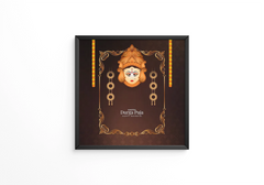 Hand drawn durga puja festival frame