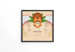 Happy Durga puja and happy Navratri festival frame