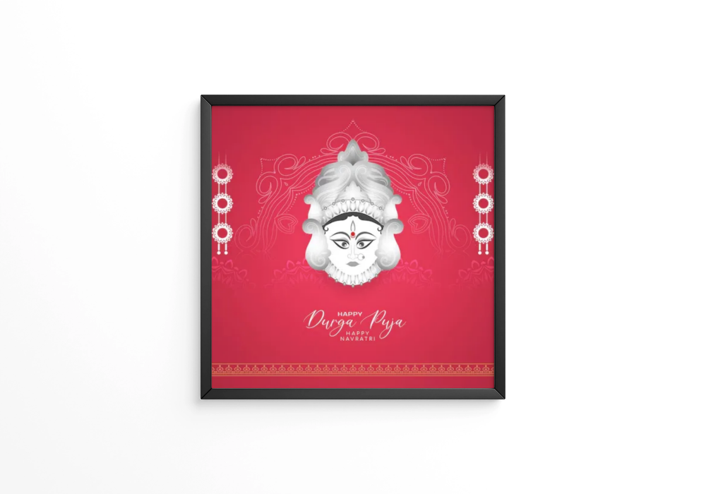 Durga Puja and Happy navratri festival  frame