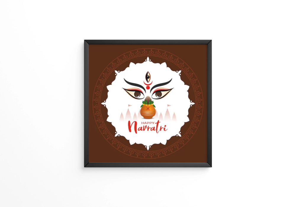 Happy Navratri religious Indian festival frame