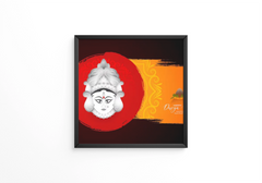 Elegant Durga Puja and traditional Happy navratri festival  frame