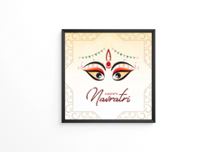 Elegant Durga Puja and traditional Happy navratri festival  frame