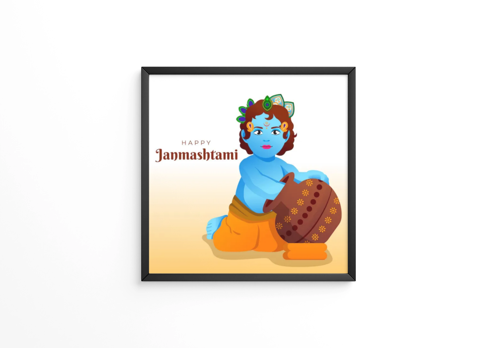krishna eating butter frames