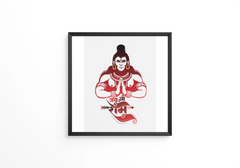 Happy hanuman jayanti greeting of god hanuman  frame