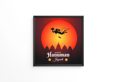 Happy Hanuman Jayanti festival celebration of the birth of Lord Hanuman greeting card  frame