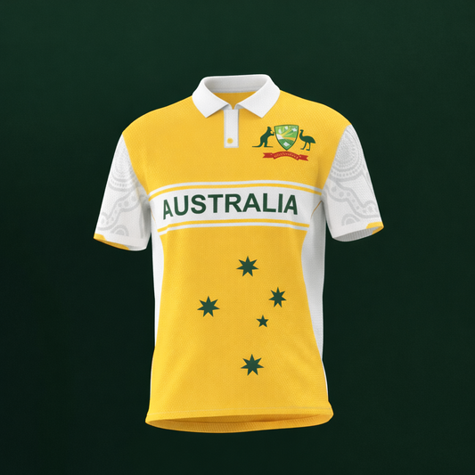 Next Print Customized Australia Yellow Jersey - Personalize with Name & Number.