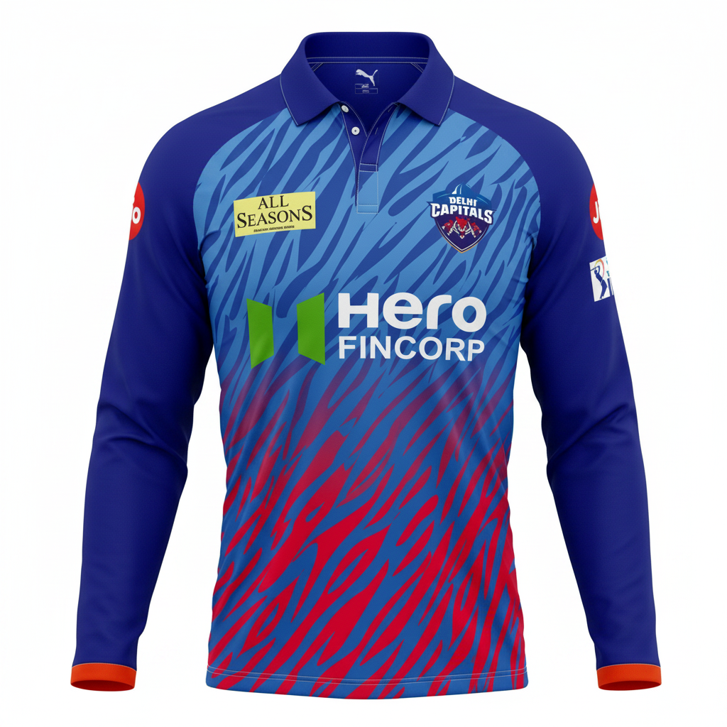 Next Print Delhi Capitals 2026 Custom Jersey – Personalized Cricket T-Shirt with Name & Number | Full Sleeve Sports Jersey India | NextPrint